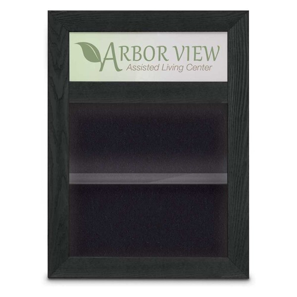 Outdoor Enclosed Combo Board, 48"x36", Bronze Frame/Burgundy & Black
